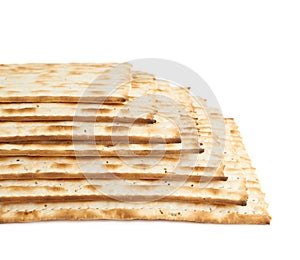 Multiple matza flatbreads lying one over another