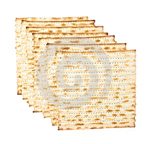 Multiple matza flatbreads lying one over another