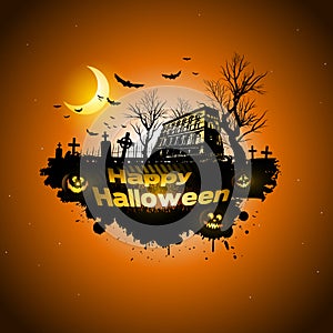 Multiple orange Halloween banners and backgrounds