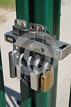 Multiple Padlocks Security Gate