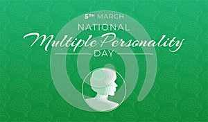Multiple Personality Day Background Illustration with Woman