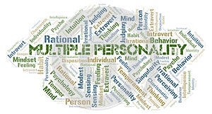 Multiple Personality typography word cloud create with the text only.