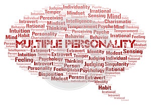 Multiple Personality typography word cloud create with the text only.