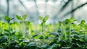 multiple plant stems reaching upward