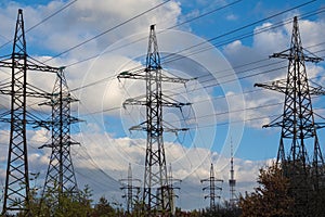 Multiple powerline support towers