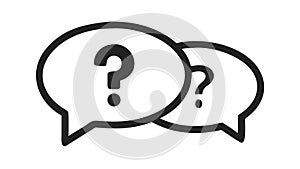 Multiple Questions Chat Bubbles Icon for Support, vector design Generative AI