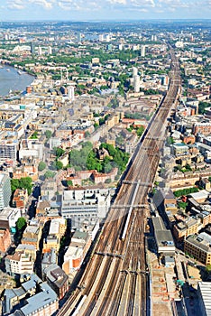 Multiple rails near London Bridge train station station