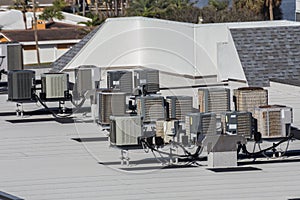 Multiple Rooftop Air Conditioning Units