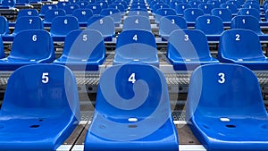 Rows of Blue Numbered Stadium Seats