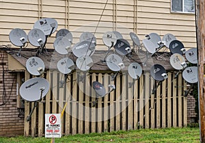 Multiple satellite TV dishes in Winchester VA