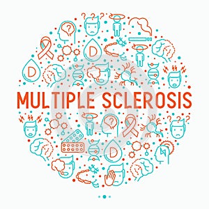 Multiple sclerosis concept in circle photo