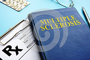 Multiple sclerosis MS book and prescription photo