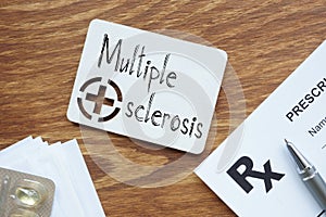 Multiple sclerosis is shown on the conceptual medical photo