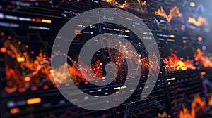 Dynamic Data Visualization Showcasing Market Trends and Analytics on a Digital Trading Platform During Active Trading