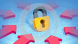 Multiple security attack. Cyber Attack concept.