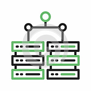 Multiple Servers icon vector image.