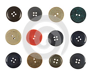 Multiple sew-through buttons isolated