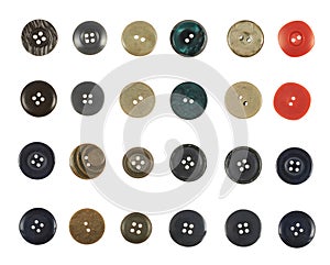 Multiple sew-through buttons isolated