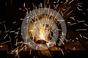 Multiple sparks made by metal welding