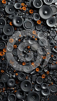 Multiple Speakers Mounted on Wall