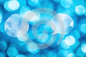 Multiple Speech Bubbles on Softly Blurred Blue