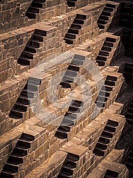 Multiple Stairs at Chand Baori Stepwell in Abhaneri, India photo