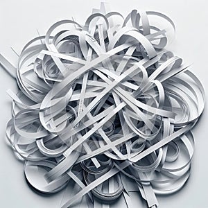 Multiple Strips Overlapping Several white paper strips with vary