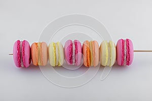 Multiple taste of macrons in different colors