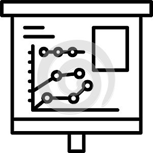 Multiple Trend Chart Outline Vector Icon