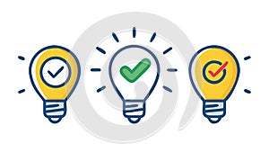 Multiple Validated Ideas: Approved Creative Solutions. vector design Generative AI