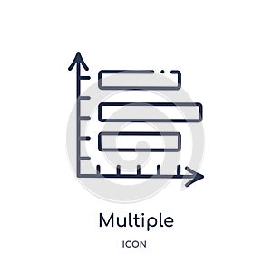 multiple variable vertical bars icon from user interface outline collection. Thin line multiple variable vertical bars icon