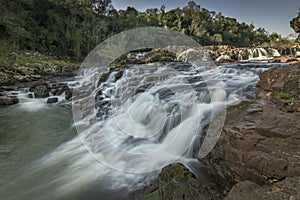 Multiple water drops cascades in Misiones, Argentina, South AmÃ©rica called Saltos del Tabay