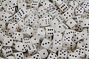 Multiple White dice with Black spots