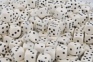 Multiple White dice with Black spots