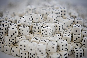 Multiple White dice with Black spots