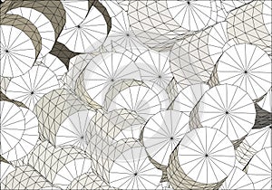 Multiple White wireframe cylinders