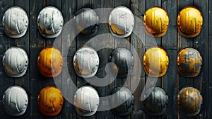 The Construction Safety Helmets.AI generated image