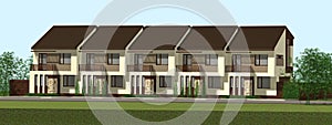 Multiplex family house render