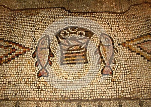 Multiplication mosaic, Tabgha, Israel