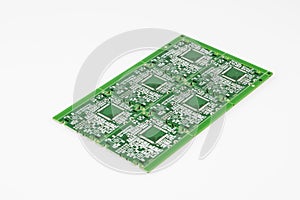 Multiplied printed circuit boards PCB isolated on the white background.