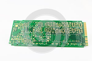 Multiplied printed circuit boards PCB isolated on the white background. PCB assembly