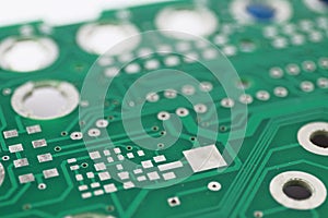 Multiplied printed circuit boards PCB isolated on the white background. PCB assembly. Close-up view