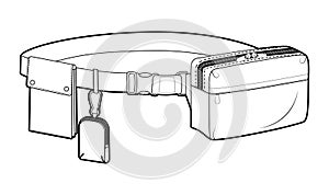 Multipurpose Belt Bag silhouette. Fashion accessory technical illustration. Vector satchel front 3-4 view for Men, women