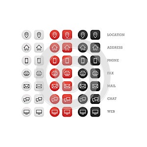 Multipurpose business card icon set of web icons for business, finance and communication photo