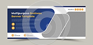 Multipurpose business solutions modern professional web banner and cover ads design with image placeholder