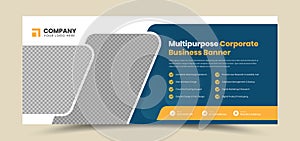 Multipurpose corporate business banner and social media ads cover design with image placeholder