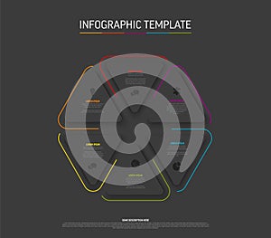 Multipurpose dark Infographic template with six elements