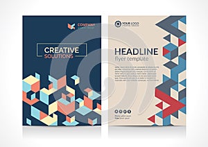 Multipurpose Flyer template layout design with Geometric Element.