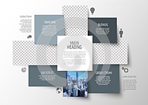 Multipurpose infographic template with photo placeholder