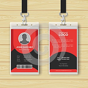 Multipurpose Red ID Card Design Template